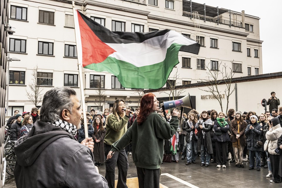 Vrijdag richtte het protest zich tegen het rectoraat.