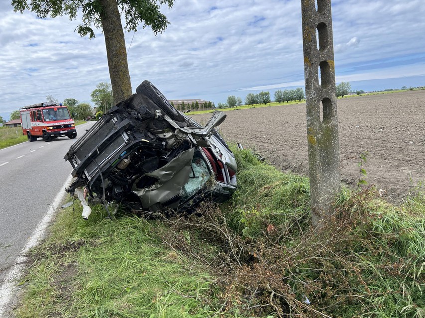 … en eindigde 70 meter verder op het dak.