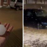 Noodweer in Spanje: hagelbollen zo groot als eieren teisteren Andalusië.